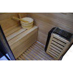 MO-1751B RIGHT TRIO, dry sauna, steam sauna and shower cabin 180X110X223CM | Elegant Minimalism | Natural Wood