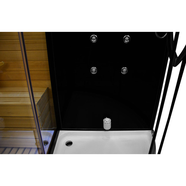 MO-1751B LEWA TRIO, dry sauna, steam sauna and shower cabin 180X110X223CM | Thermo Wood | Natural Wood