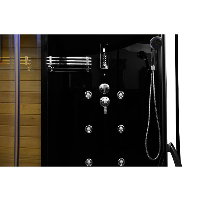 MO-1751B LEWA TRIO, dry sauna, steam sauna and shower cabin 180X110X223CM | Thermo Wood | Natural Wood