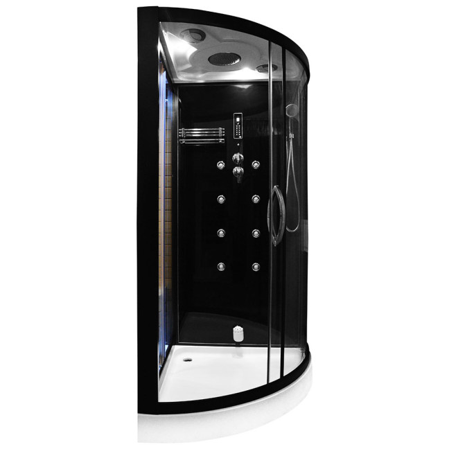 MO-1751B LEWA TRIO, dry sauna, steam sauna and shower cabin 180X110X223CM | Thermo Wood | Natural Wood