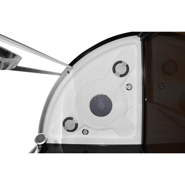 MO-1751B RIGHT TRIO, dry sauna, steam sauna and shower cabin 180X110X223CM | Elegant Minimalism | Natural Wood