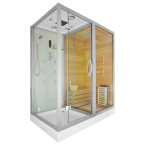 MO-1752W RIGHT TRIO, dry sauna, steam sauna and shower cabin 180X110X223CM | Thermo Wood | Modern Design