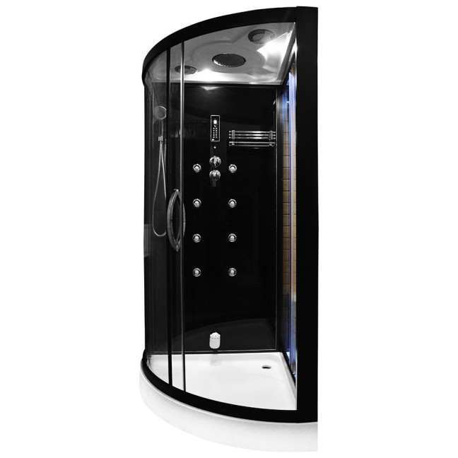 MO-1751B RIGHT TRIO, dry sauna, steam sauna and shower cabin 180X110X223CM | Elegant Minimalism | Natural Wood