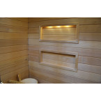 MO-1751B RIGHT TRIO, dry sauna, steam sauna and shower cabin 180X110X223CM | Elegant Minimalism | Natural Wood