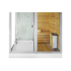 MO-1752W RIGHT TRIO, dry sauna, steam sauna and shower cabin 180X110X223CM | Thermo Wood | Modern Design