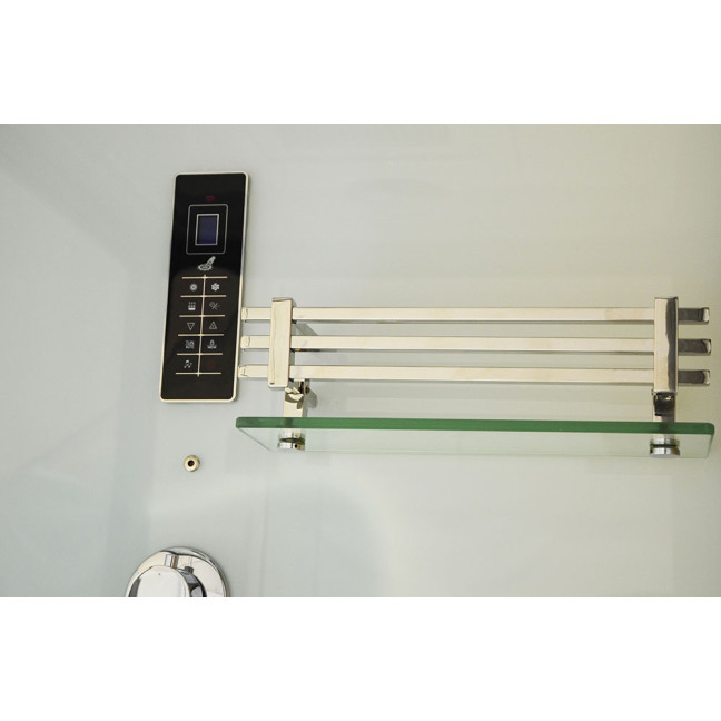 MO-1752W RIGHT TRIO, dry sauna, steam sauna and shower cabin 180X110X223CM | Thermo Wood | Modern Design