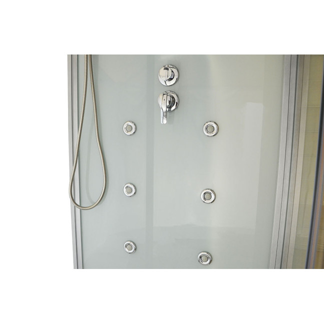 MO-1752W RIGHT TRIO, dry sauna, steam sauna and shower cabin 180X110X223CM | Thermo Wood | Modern Design