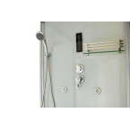 MO-1752W LEFT TRIO corner, dry sauna, steam sauna and shower cabin 180X110X223CM | Natural Wood | Scandinavian Style