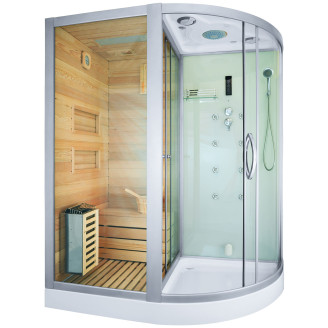 MO-1751W LEWA TRIO, dry sauna, steam sauna and shower cabin 180X110X223CM | Elegant Minimalism | Luxury Relaxation