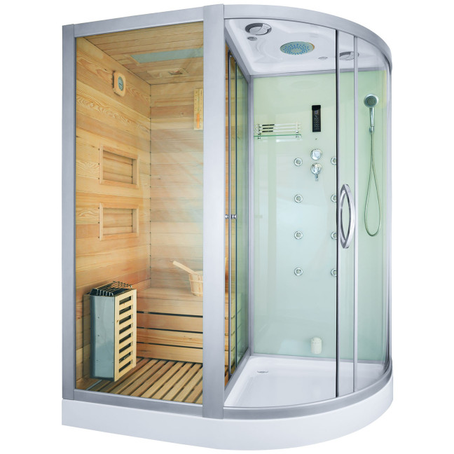 MO-1751W LEWA TRIO, dry sauna, steam sauna and shower cabin 180X110X223CM | Elegant Minimalism | Luxury Relaxation