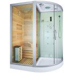 MO-1751W LEWA TRIO, dry sauna, steam sauna and shower cabin 180X110X223CM | Elegant Minimalism | Luxury Relaxation