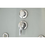 MO-1752W LEFT TRIO corner, dry sauna, steam sauna and shower cabin 180X110X223CM | Natural Wood | Scandinavian Style