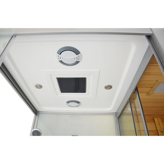 MO-1752W RIGHT TRIO, dry sauna, steam sauna and shower cabin 180X110X223CM | Thermo Wood | Modern Design