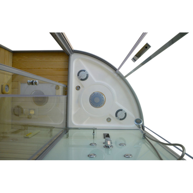 MO-1751W LEWA TRIO, dry sauna, steam sauna and shower cabin 180X110X223CM | Elegant Minimalism | Luxury Relaxation