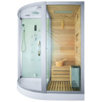 MO-1751W RIGHT TRIO, dry sauna, steam sauna and shower cabin 180X110X223CM | Ready to Assemble | Luxury Relaxation