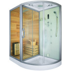 MO-1751W LEWA TRIO, dry sauna, steam sauna and shower cabin 180X110X223CM | Elegant Minimalism | Luxury Relaxation