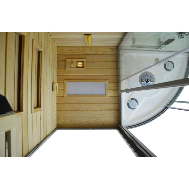MO-1751W RIGHT TRIO, dry sauna, steam sauna and shower cabin 180X110X223CM | Ready to Assemble | Luxury Relaxation