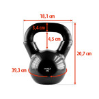 Black Kettlebell Cast Iron Vinyl Coated HMS