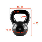 Black Kettlebell Cast Iron Vinyl Coated HMS