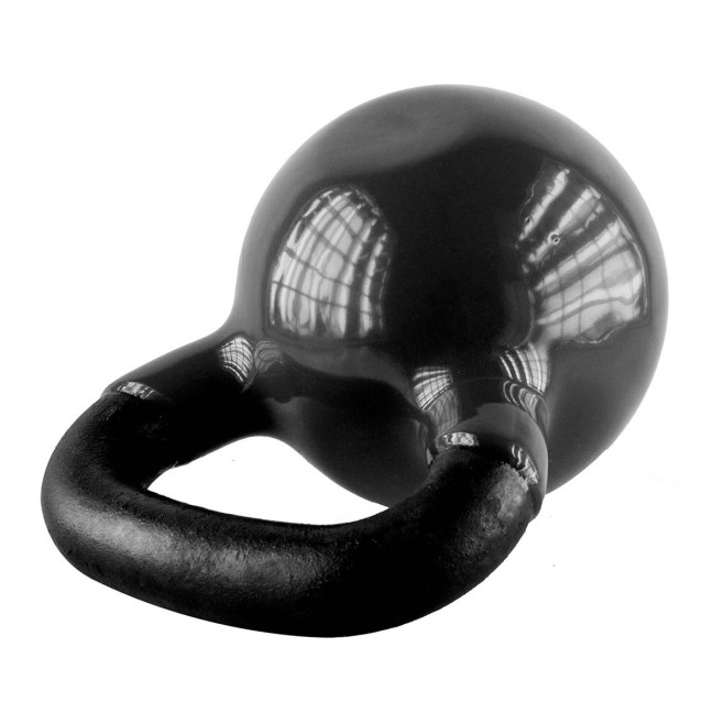 Black Kettlebell Cast Iron Vinyl Coated HMS