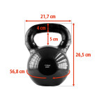 Black Kettlebell Cast Iron Vinyl Coated HMS