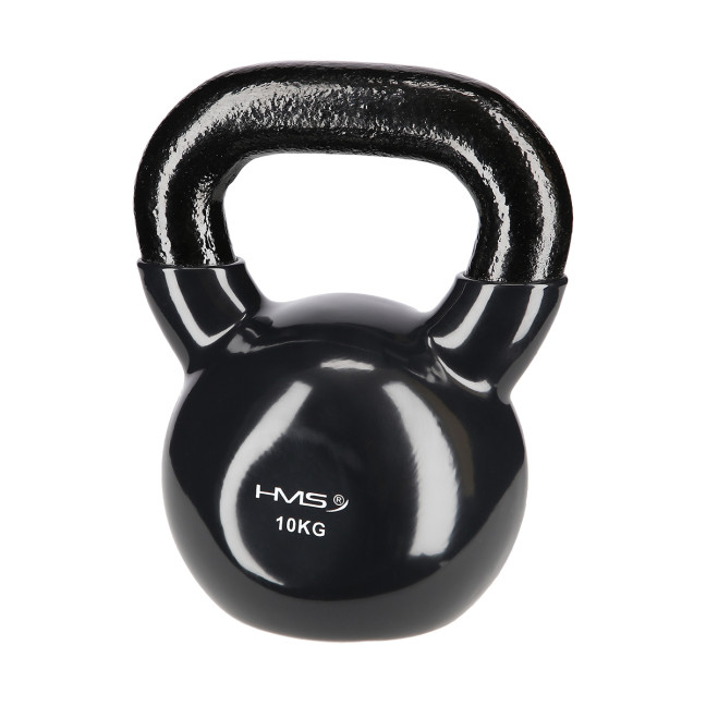 Black Kettlebell Cast Iron Vinyl Coated HMS