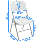 Folding catering chair - white