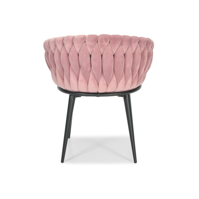 ROSA braided glamor chair - black and powder pink