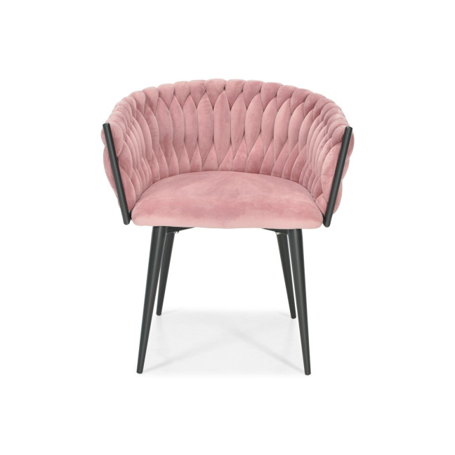 ROSA braided glamor chair - black and powder pink