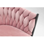 ROSA braided glamor chair - black and powder pink