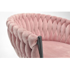 ROSA braided glamor chair - black and powder pink