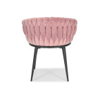 ROSA braided glamor chair - black and powder pink