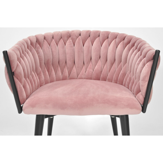 ROSA braided glamor chair - black and powder pink