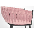 ROSA braided glamor chair - black and powder pink