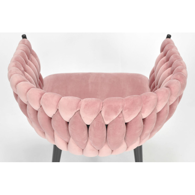 ROSA braided glamor chair - black and powder pink