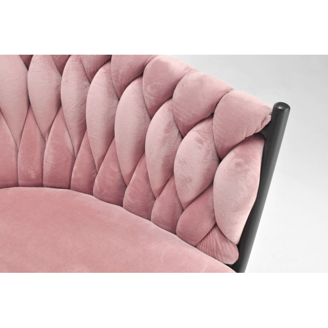 ROSA braided glamor chair - black and powder pink