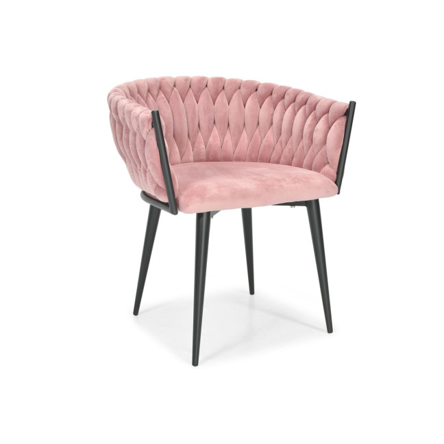 ROSA braided glamor chair - black and powder pink