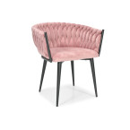ROSA braided glamor chair - black and powder pink