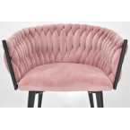 ROSA braided glamor chair - black and powder pink