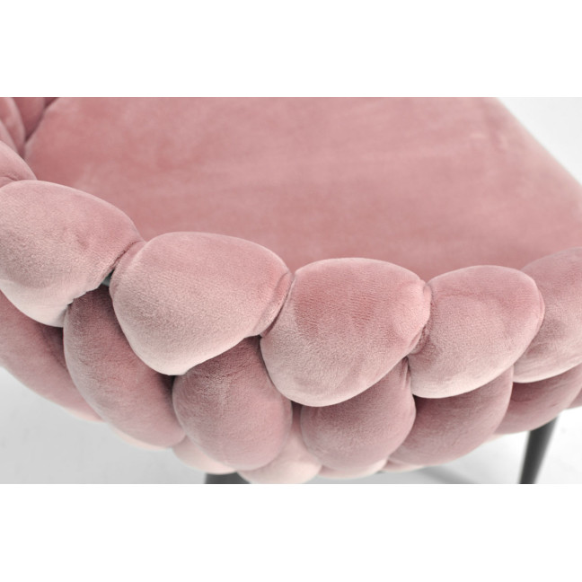 ROSA braided glamor chair - black and powder pink