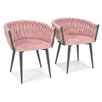 ROSA braided glamor chair - black and powder pink