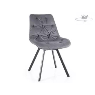 VALENTE VELVET chair, black frame