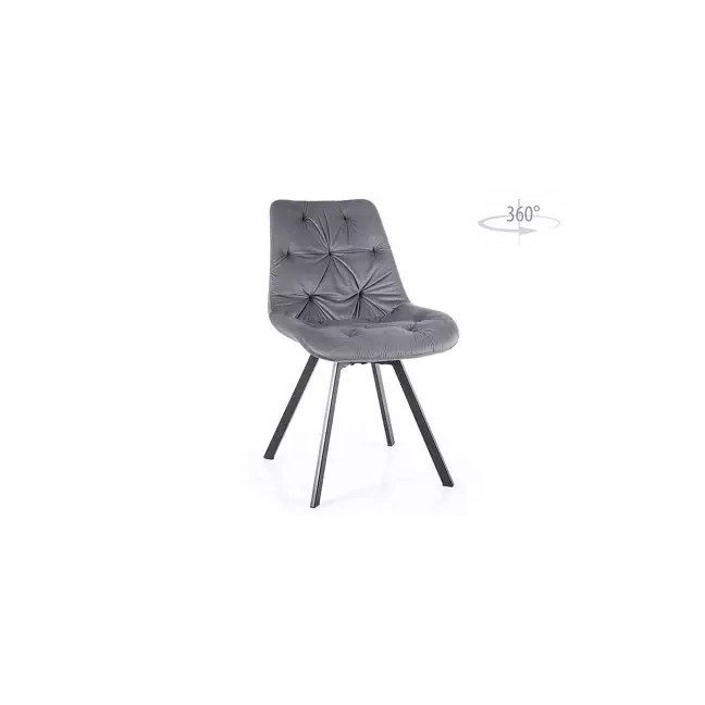 VALENTE VELVET chair, black frame