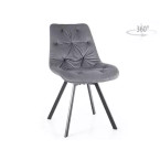 VALENTE VELVET chair, black frame
