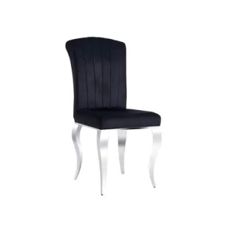 PRINCE VELVET chair Chrome/Black