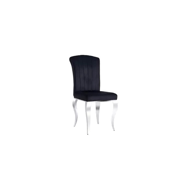 PRINCE VELVET chair Chrome/Black
