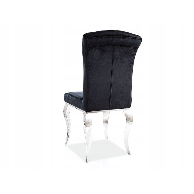 PRINCE VELVET chair Chrome/Black