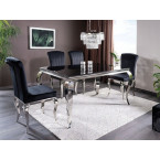 PRINCE VELVET chair Chrome/Black