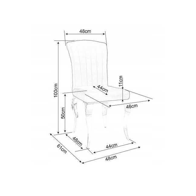 PRINCE VELVET chair Chrome/Black