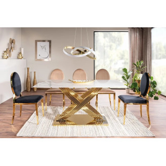 QUEEN VELVET chair Golden Frame/Black